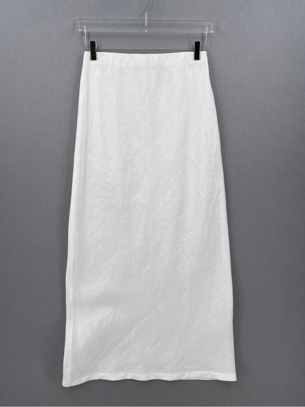 ENZA COSTA Linen Bias Slip Skirt Womens Medium 2 White Undyed Midi Pull on NWOT